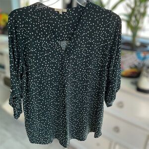 Beacon Teal and White Patterned Blouse